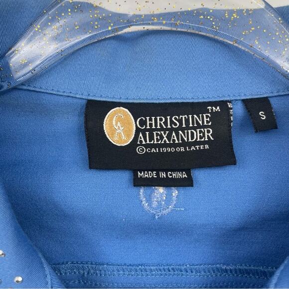 Christine Alexander Rhinestone Embellished Jacket Size Small Blue Crystal - Picture 7 of 10